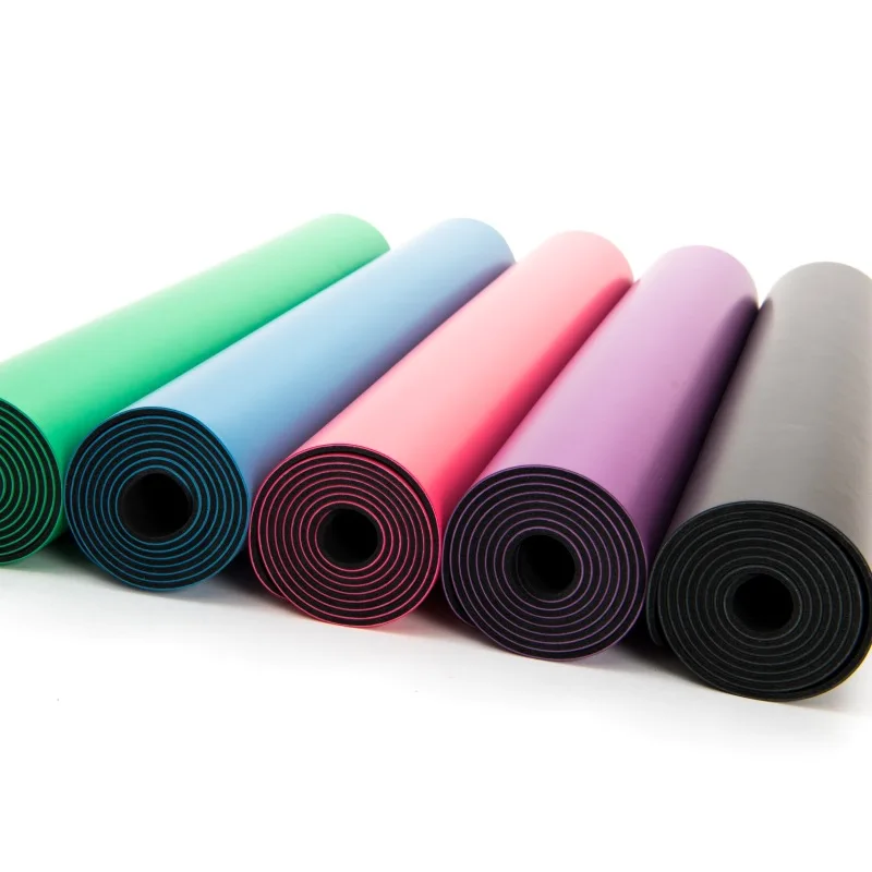 Factory SupplypuRubber Yoga Mat5mmThickened Widened Yoga Studio Fitness Body LinelogoNewly rich mat