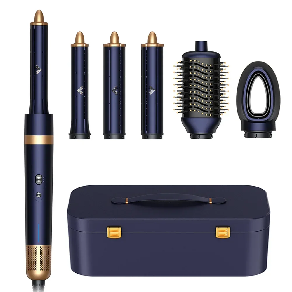 Six-in-one curling iron set, high-speed hot air comb, automatic hair straightener, multi-functional hairdressing.