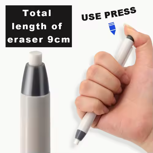 11Pcs/Set New Creative Pen Shape Press Type Pencil Eraser with Replaceable Core Sketching Painting Writing Erase Supplies - Image 4