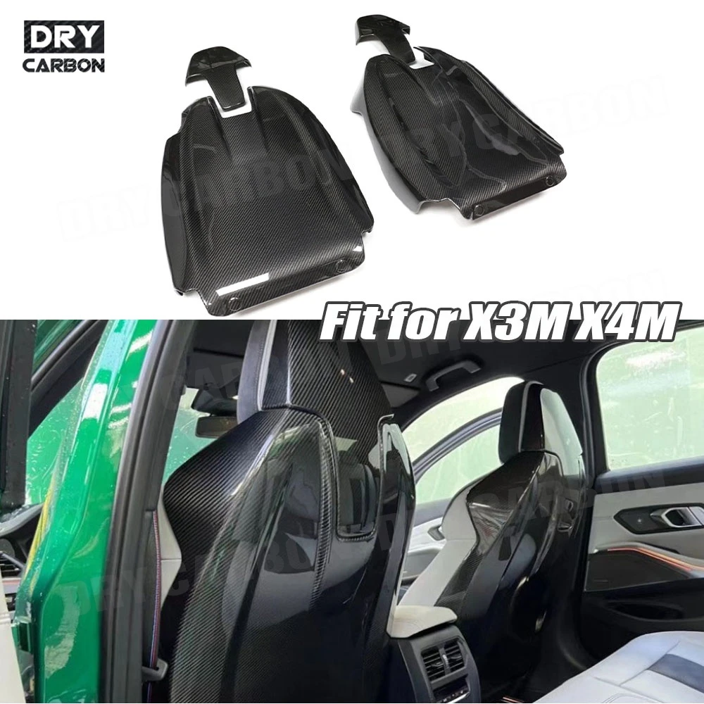 Dry Carbon Fiber Car Interior Seat Back Covers Trims For BMW G80 M3 G82 G83 M4 G87 M2 X3M X4M 2021+ Seat Back Cover Moulding