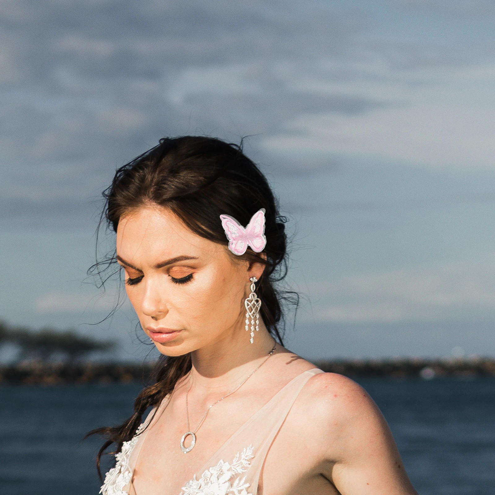 

20pcs Hairpin Edge Clip Embroidery Mesh Lace Butterfly Accessories Women Hair Clips Formal Events Wedding Hair Decorations