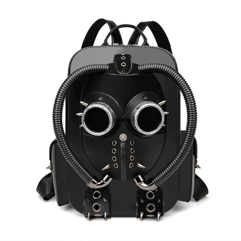 

Dark backpack Halloween skull head rivet design niche gothic style