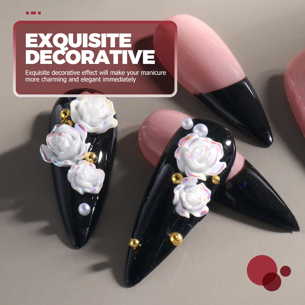 

2 Boxes 3D Flower Nail Charms Resin Durable DIY Manicure Decors Nail Art Accessories Decorations 3D Flowers for Nails