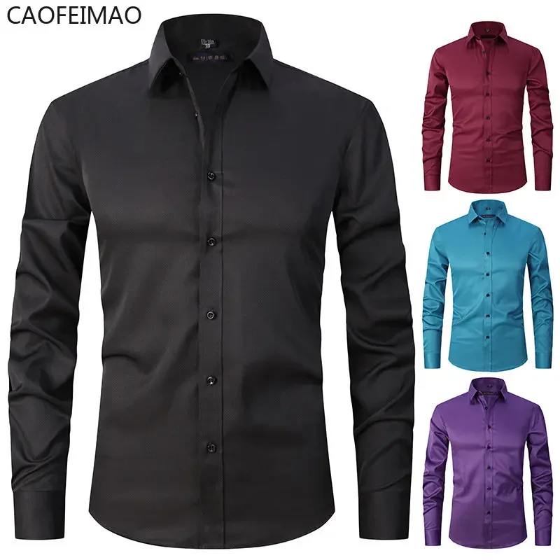 

High Quality Shirts for Men Clothing Camisa Masculina Blusas Ropa Camisas De Hombre Chemise Homme Elastic Long Sleeve Blouses