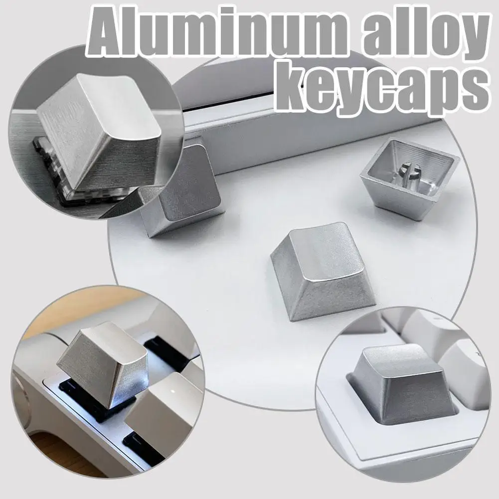 1 قطعة سبائك الألومنيوم شفافة Keycap المواد لوحة المفاتيح الميكانيكية المعدنية مخصصة خفيفة الوزن غير يتلاشى محفورة رمح الجسم