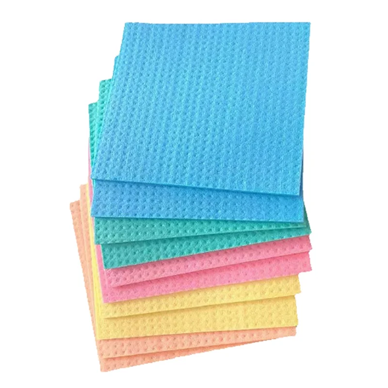 Reusable Dish Cloths, Cellulose Sponge Cloth for Kitchen, Absorbent Cleaning Cloth, 10 Pack, Multi Colors