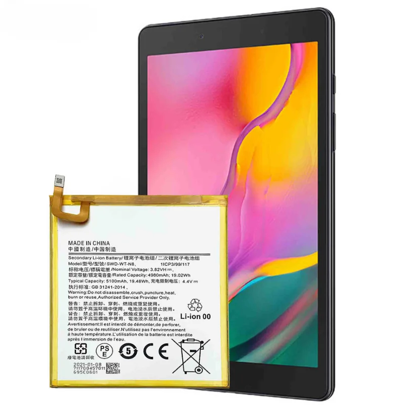5100mAh SWD-WT-N8 Battery for Samsung Galaxy Tab A 8.0 2019 SM-T290 T290 T295 High Quality Replacement Phone Batteries