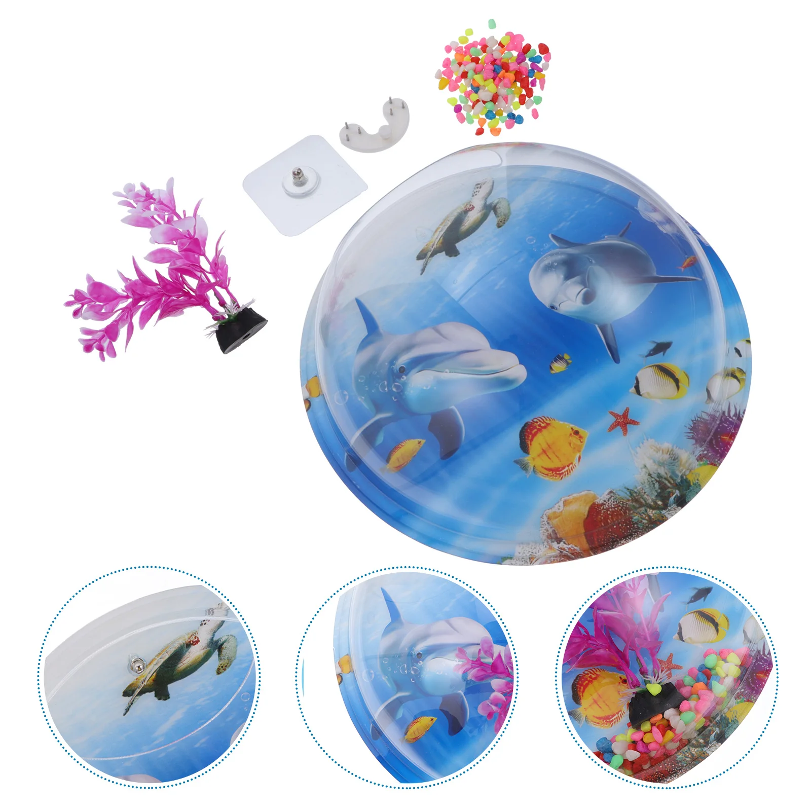 

1Set Wall Mounted Aquarium Acrylic Vase Flower Plant Pot Reflect Unique Love Decor Wall Mounted Aquarium