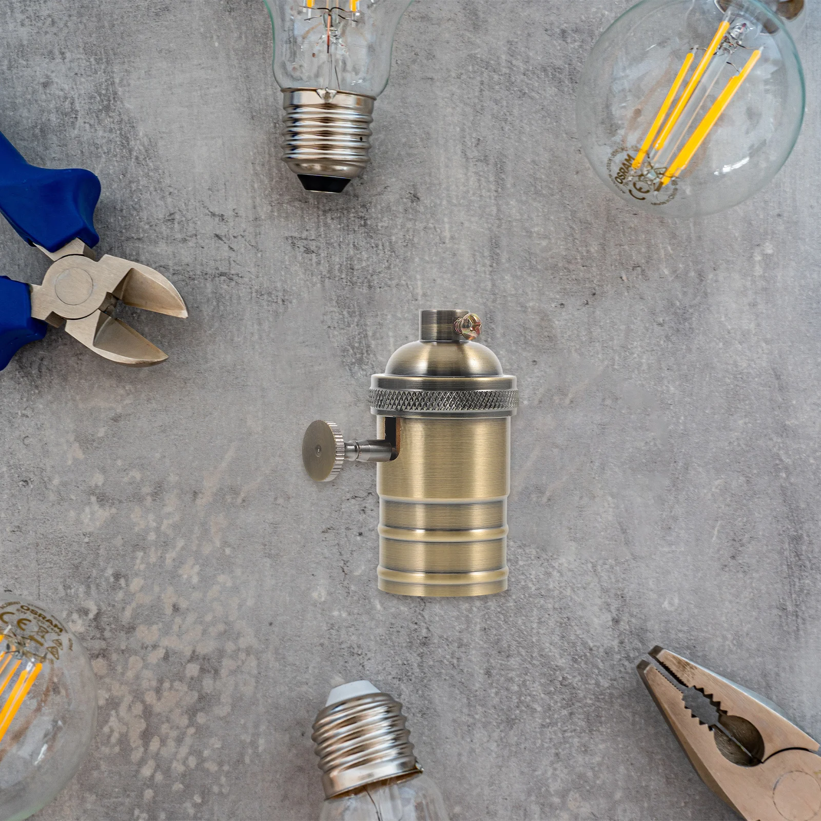 

E27 Lamp Socket Retro Metal Light Bulb Holder Replacement Repair Kit For Diy Ceiling Outdoor Lighting Fixture Parts