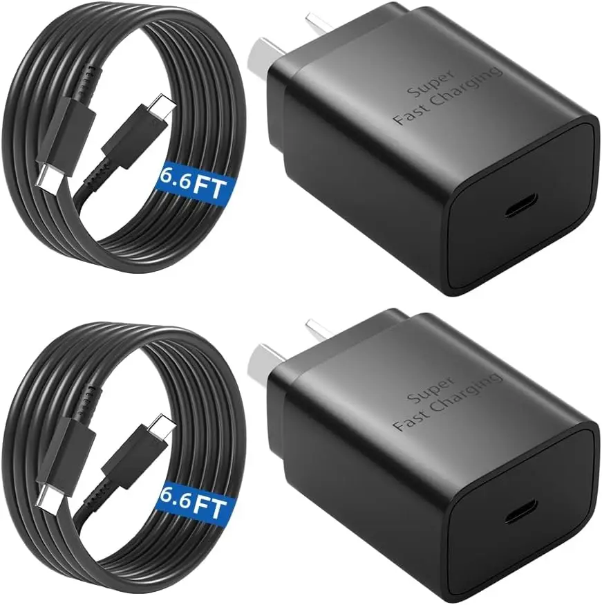 2 Pack 45W USB C Fast Charger for Samsung Fast Charger Compatible for Samsung S24 Ultra/S23/S22/S21 USB C Charger for 6FT/1.8M