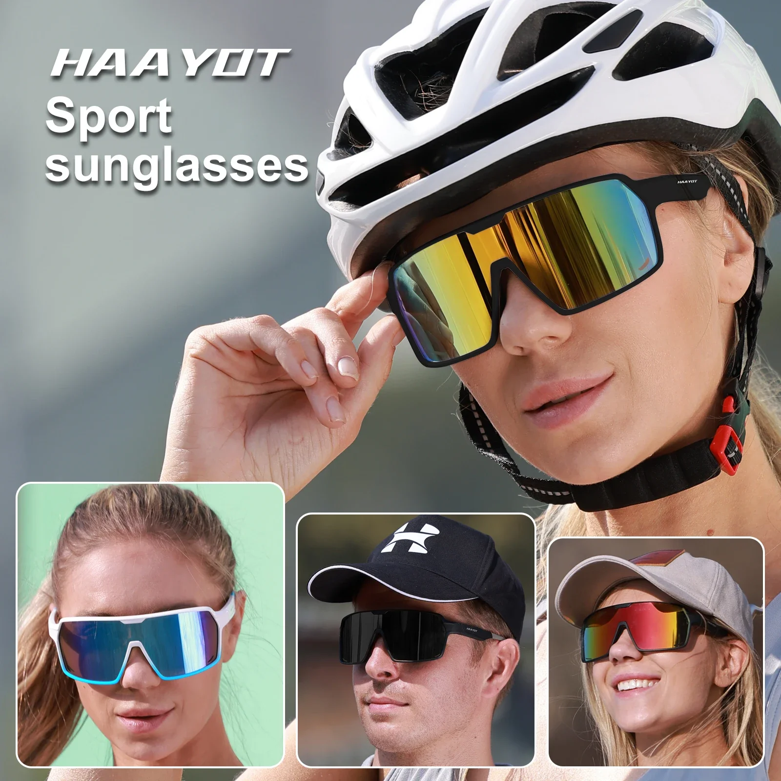 Suukaa Cycling Fish Sunglasses Men‘s Women Mtb Bicycle Sports Glasses UV400 Polarized Fishing Protection Eyewear Bike Goggles