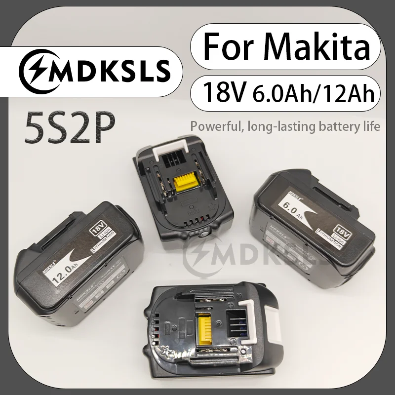 

2026 NEW for Makita 18V 6/12Ah Rechargeable Power Tools Battery with LED Li-ion Replacement LXT BL1860B BL1860 BL1850+3A Charger
