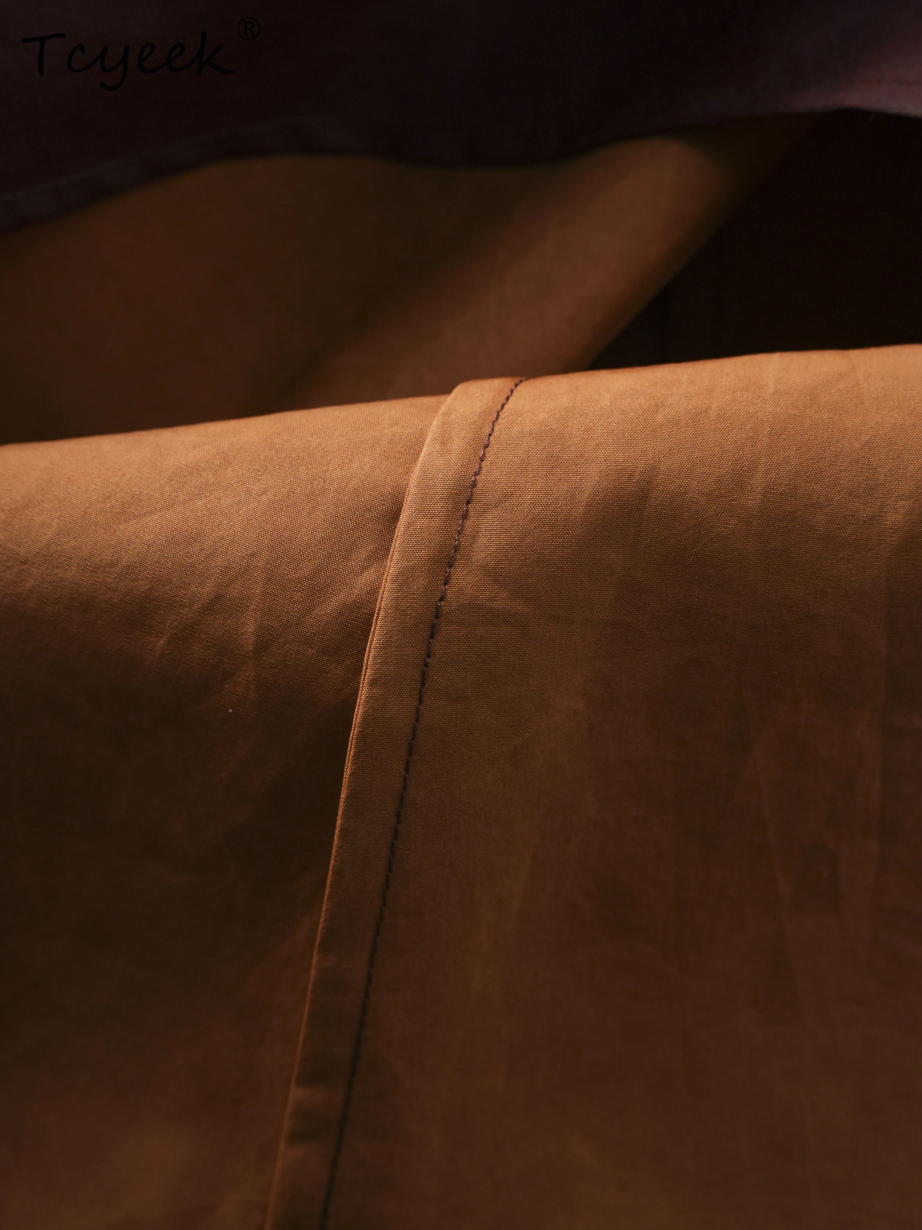 Tcyeek ผ้าไหมหม่อน 100% ฤดูใบไม้ผลิฤดูร้อนใหม่จีน Slimming A-Line สีทึบความยาวกลางกระโปรงผู้หญิง ЮЖ