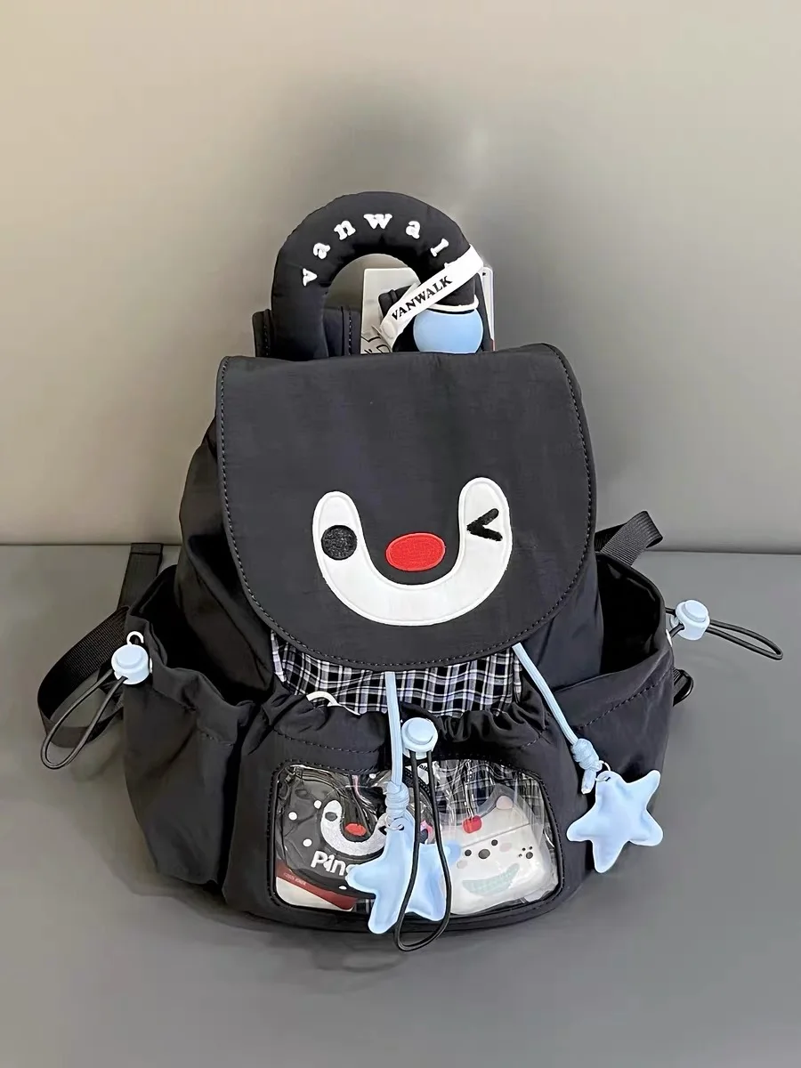 sac-a-dos-de-voyage-vanwalk-penguin-avec-cordon-de-serrage-sac-a-bandouliere-pour-filles-style-jeune-en-polyester-impermeable-pour-les-voyages-et-les-activites-de-plein-air