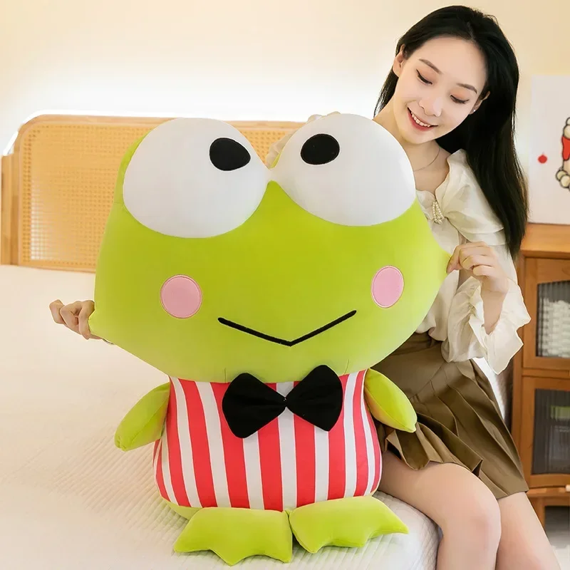 50cm Kero Kero Keroppi Sanrio juguete de peluche muñeco de peluche decoración de habitación Kawaii almohada para dormir decoración de coche juguete para niños regalo de cumpleaños