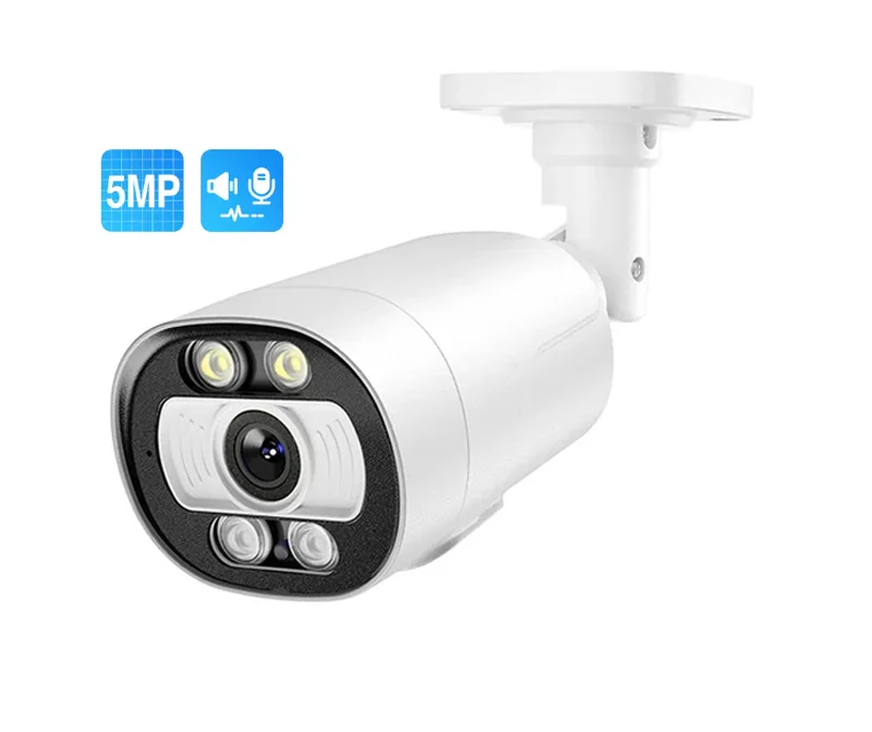 5MP For POE IP Camera Face Detection Two-way Audio AI Outdoor Waterproof POE Cctv Camera