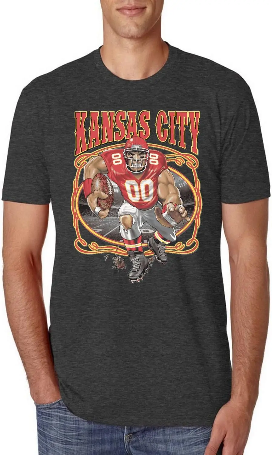 Kansas City Fan | KC Fantasy Football Sports Mens Premium Tri Blend T-Shirt