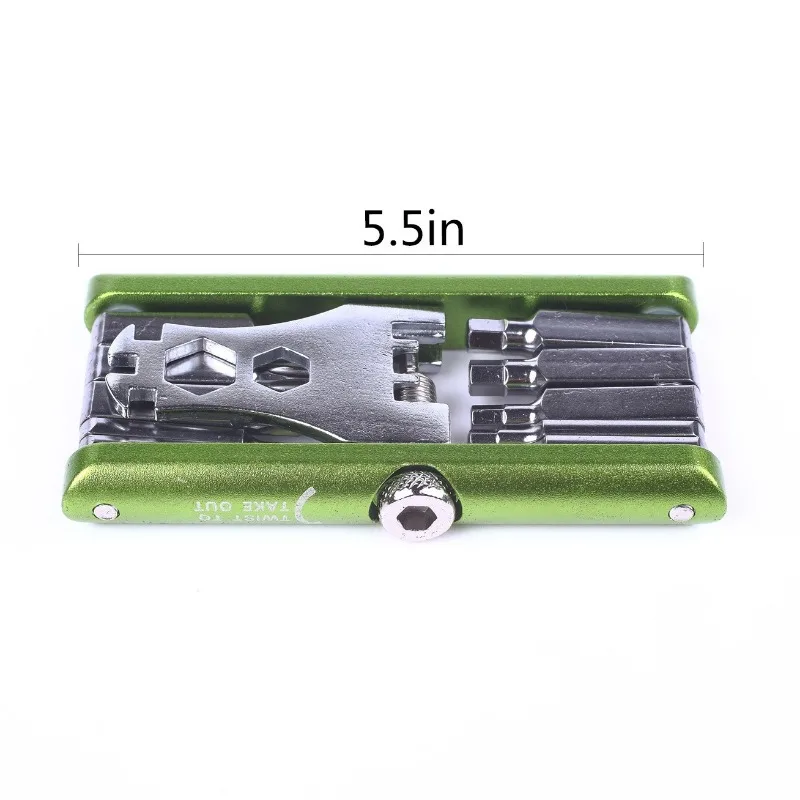 BIESUO 11-in-1 Kombinasi Alat Perbaikan Sepeda Set Obeng Multi-model Baut Rantai Lepas Dapat Dilipat