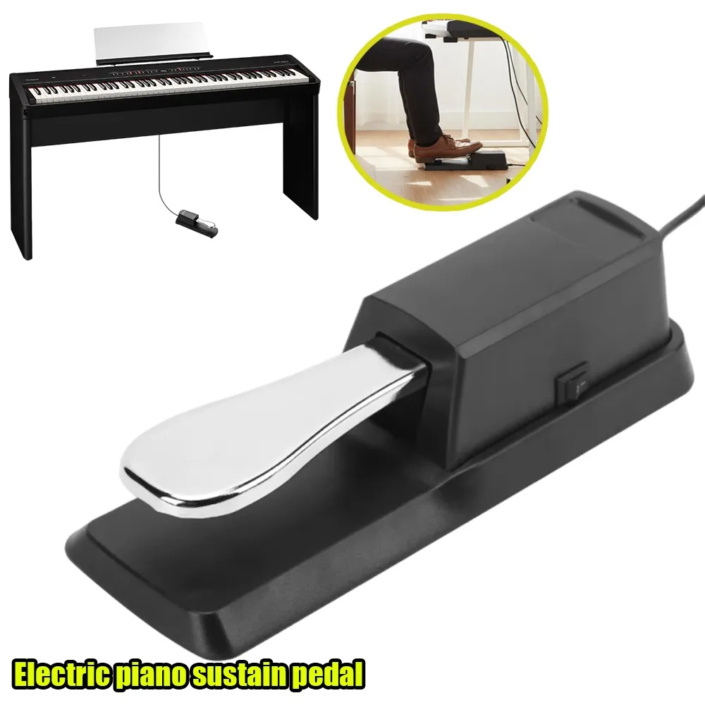 Pedal de sostenido avanzado para piano eléctrico, pedal con interruptor de polaridad para teclado MIDI, piano digital Yamaha Casio