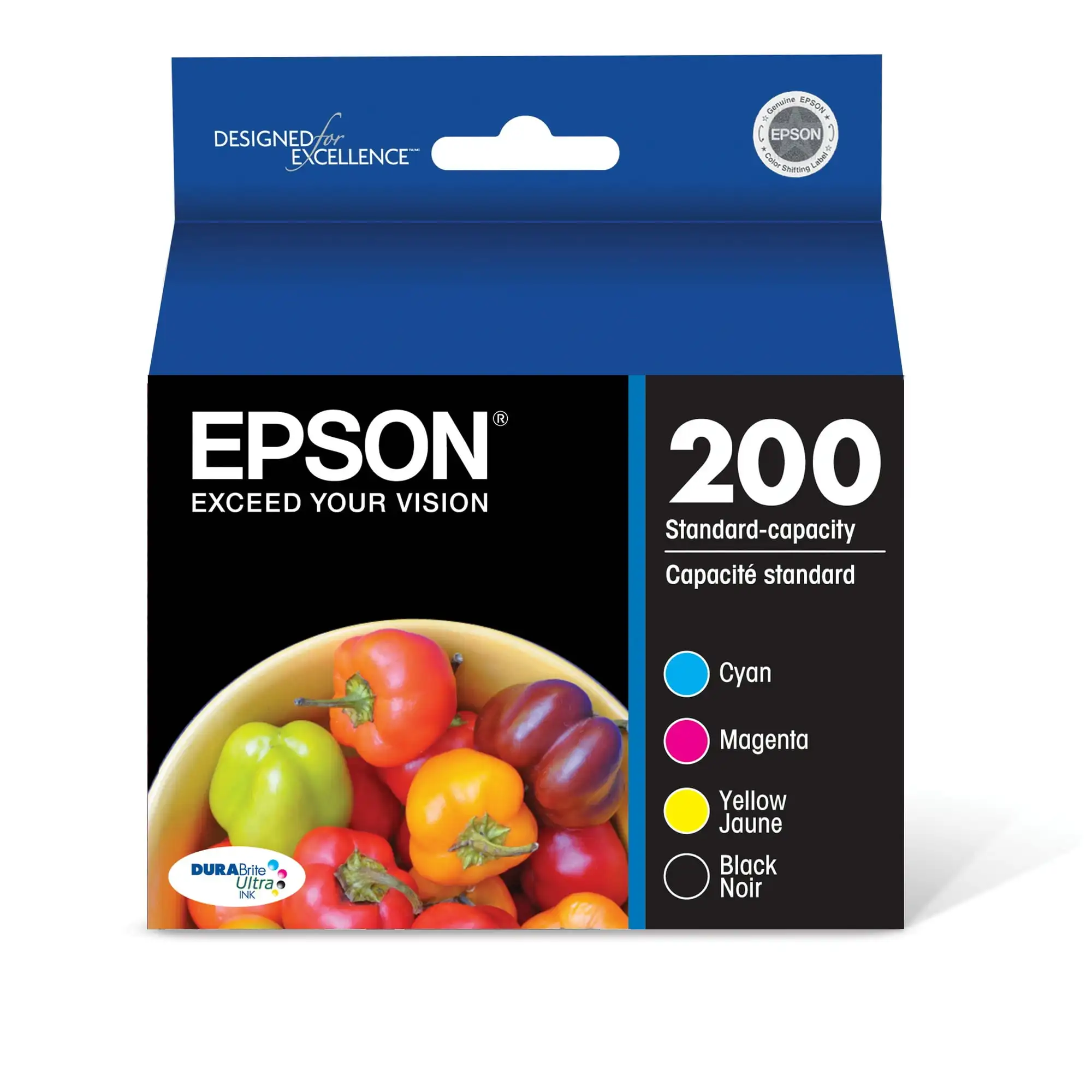 

EPSON 200 Комбинированный пакет черных и цветных картриджей стандартной емкости с ультра-чернилами DURABrite