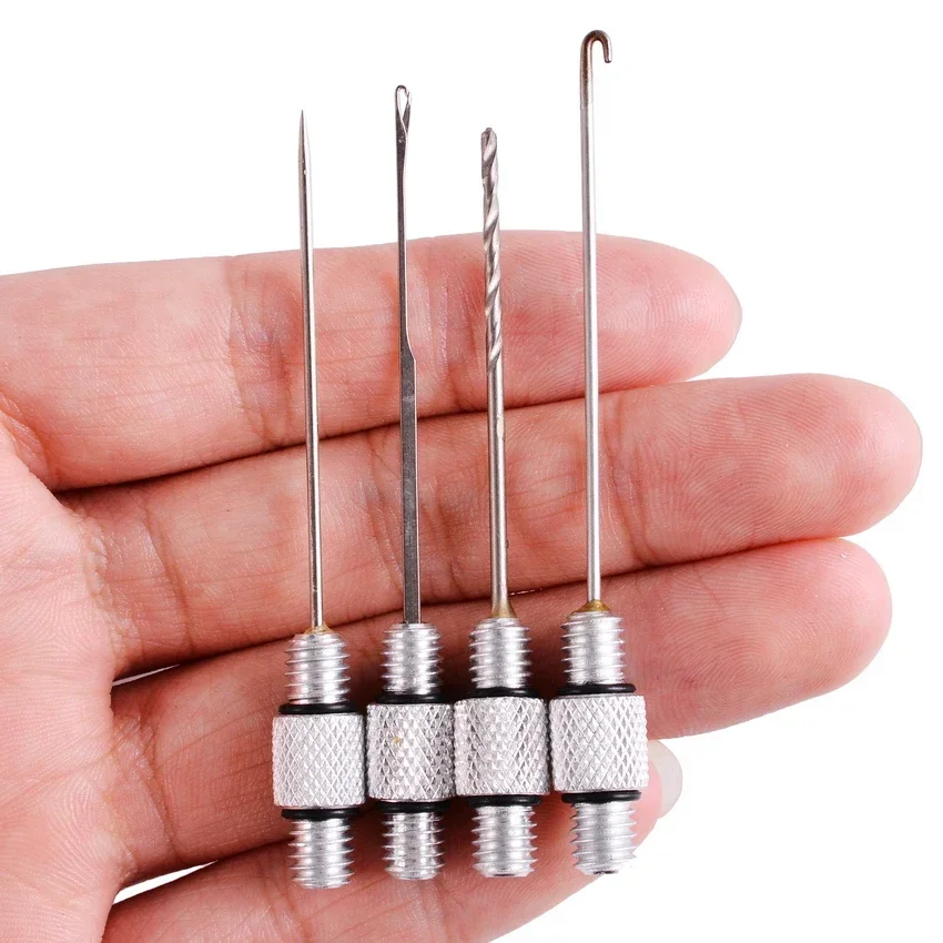 5 in 1 Set Carp Fishing Rigging Bait Needle Tool Fish Drill Tackle Bait Boilie Drill Stringer Needle Nonslip Aluminum Alloy