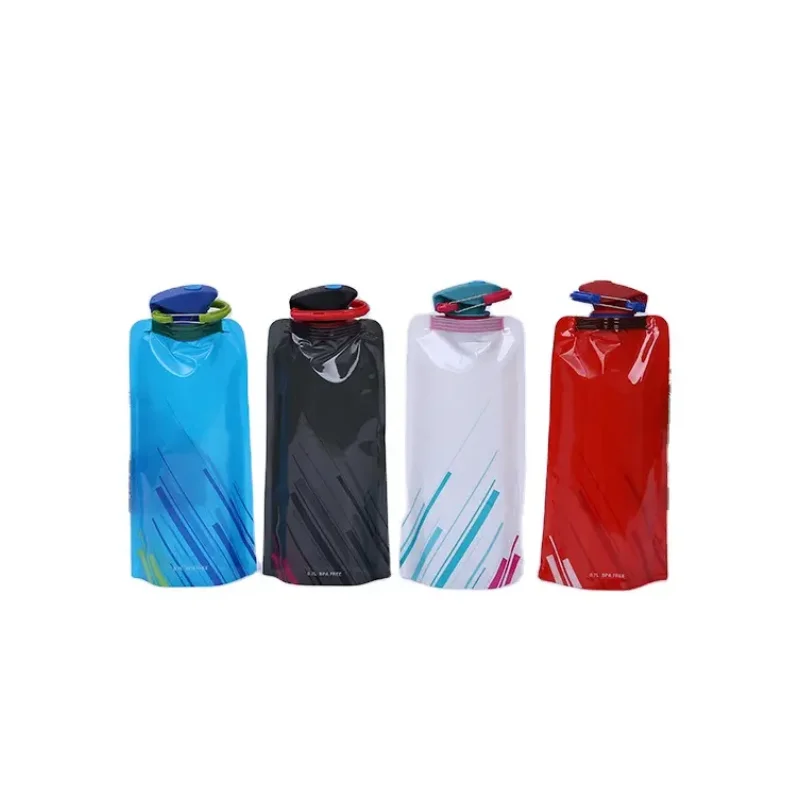 Taşınabilir Ultralight katlanabilir su torbası 700ml su şişesi kılıfı açık spor malzemeleri yürüyüş koşu yumuşak Flask su şişesi