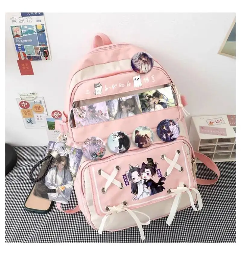 De Husky En Zijn Witte Kat Shizun Chu Wanning Mo Ran Cosplay Hoge Capaciteit Schooltas Bandage Knapzak Hanger Rugzak