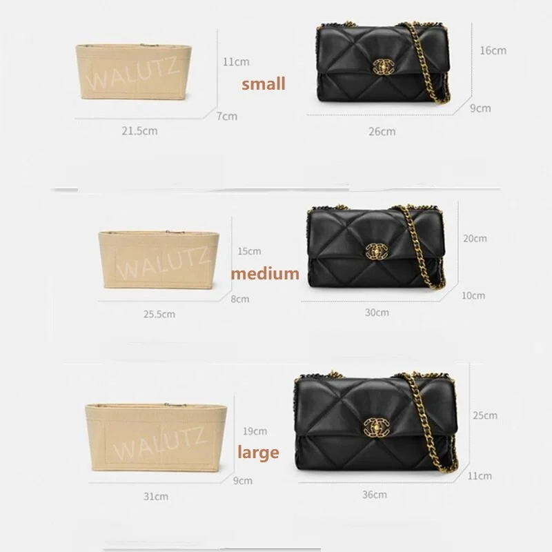 【Soft and Light】Bag Organizer Insert For Chanel 19 Bag Organiser Divider Shaper Protector Compartment Inner Lining