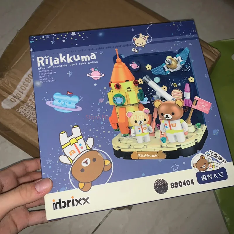 Rilakkuma Series Cartoon Creative Ornament Diy Assemble Bear Model Toys Creative Car City Kitchen Bedroom Model Collectibles Toy