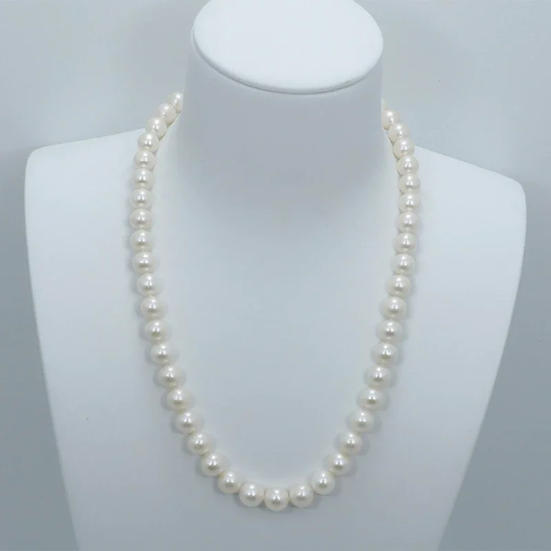 MADALENA SARARA Wholesale 8-9mm Freshwater Pearl Necklace Three Rows  Fine Luster Good Quality Women Necklace