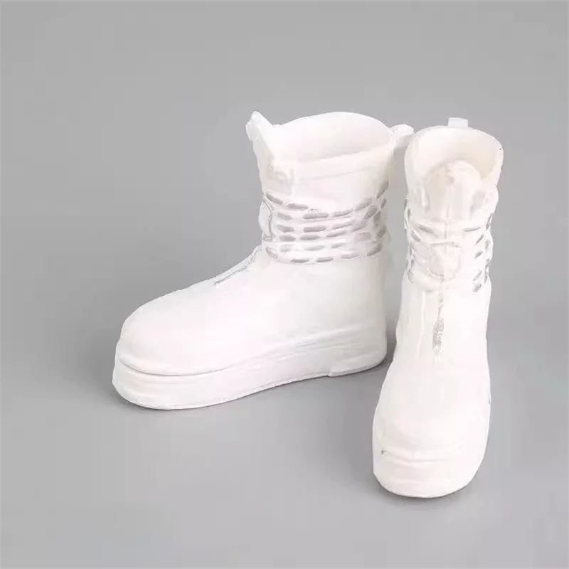 

1/6 Soldier White Fashion Trend High Top Platform Shoes Solid Height Increasing Boots Model Fit 12'' Action Figure Body In Stock