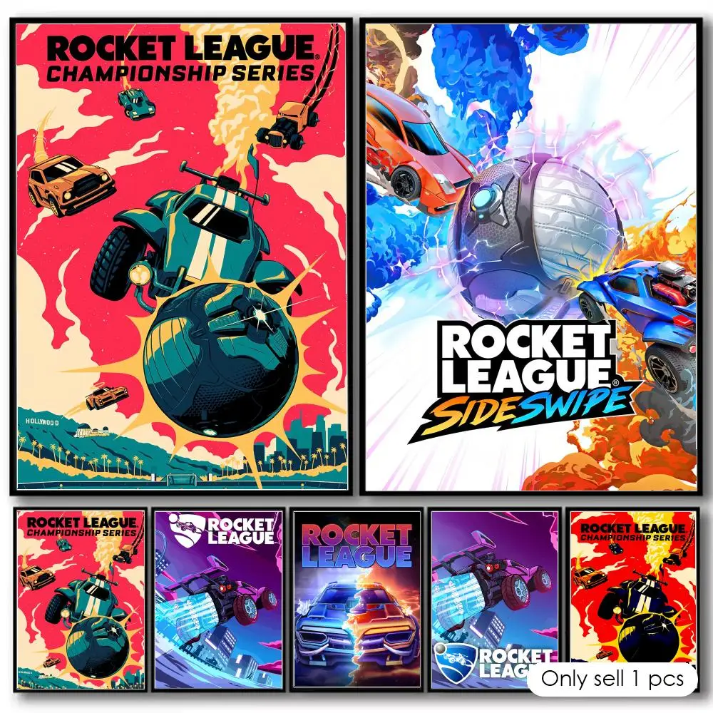 Game R-Rocket League Painting Calligraphy Cotton Canvas Wall Art Poster Quality Decor Painting for Home Decor