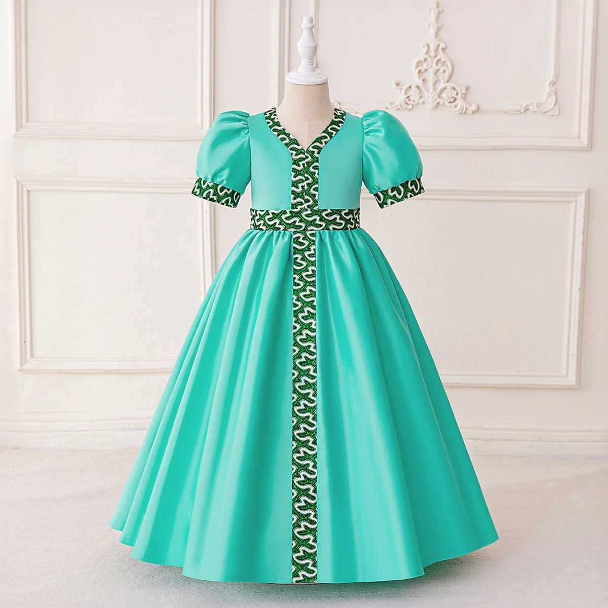 Luxury Sequin Party Muslim Ramadan Prayers Girl Dress Long Sleeve Flower Robe Arab Dubai Dresses Eid Enfant Evening Prom Costume