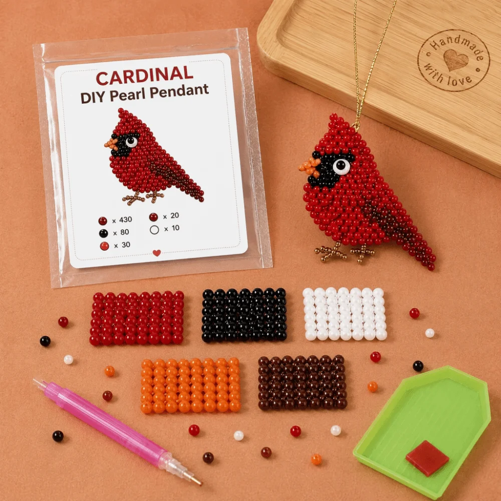 Tiny Beads 3D Beaded Animal Kit Cute Design Animal Shape Paste Beads Kit Creative Craft Handmade Bead Art Kit For Adults & Kids