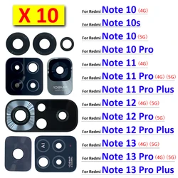 10Pcs, Camera Glass Lens Back Rear Camera Glass Lens For Redmi Note 10 10s 11 12 13 Pro Plus 4G 5G With Adhesive