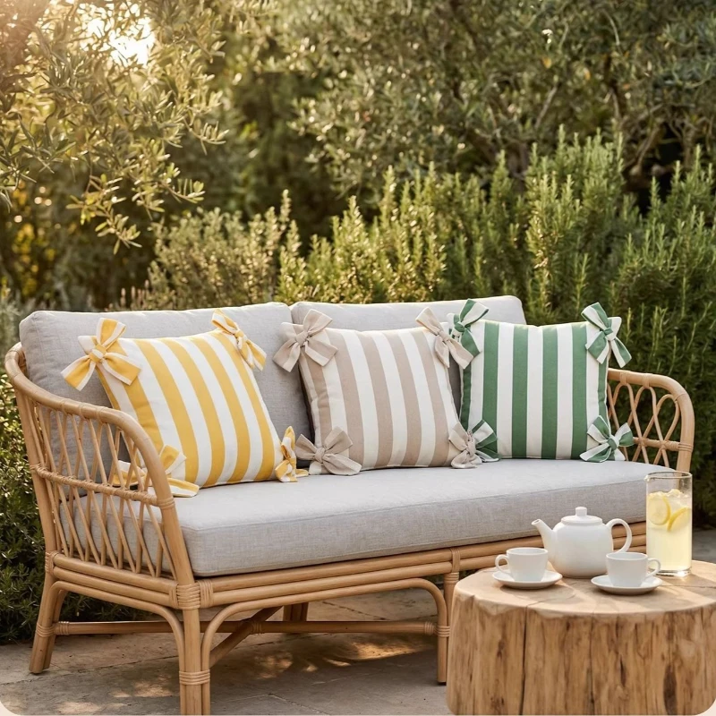 

Summer Outdoor Waterproof Sunscreen Cushion Cover Luxury Modern Cushion Case for Patio Balcony Furniture Garden Home Decor