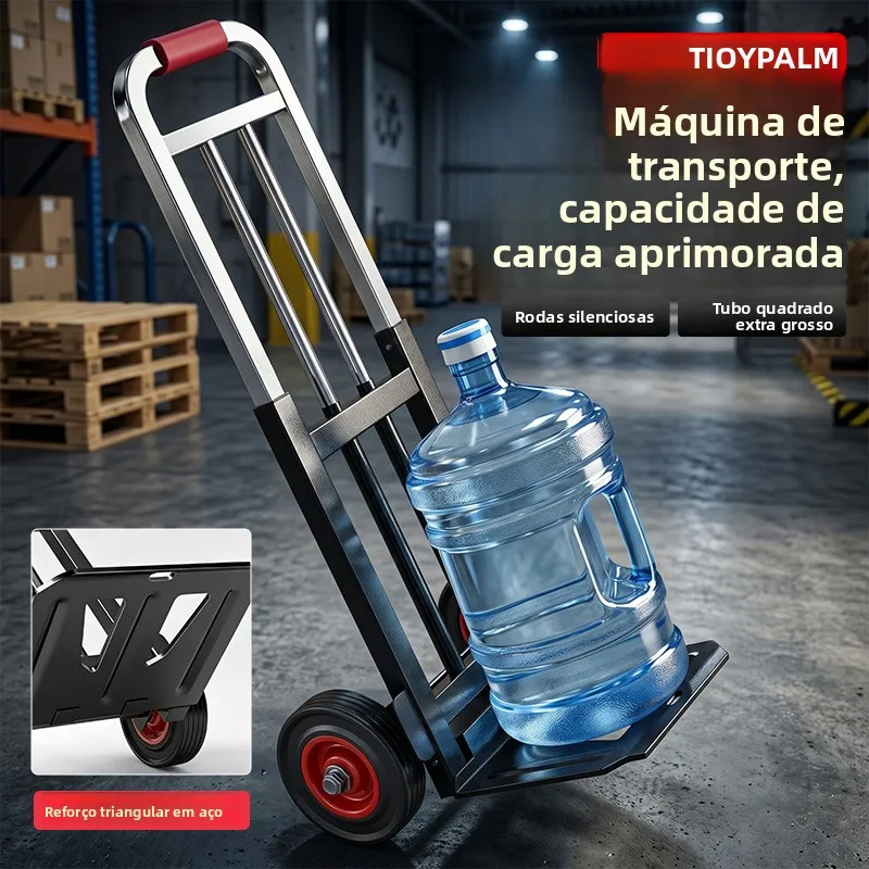 portable-hand-pulled-shopping-cart-carbon-steel-double-wheel-quiet-rubber-handle-retractable-large-capacity-150kg-load-bearing