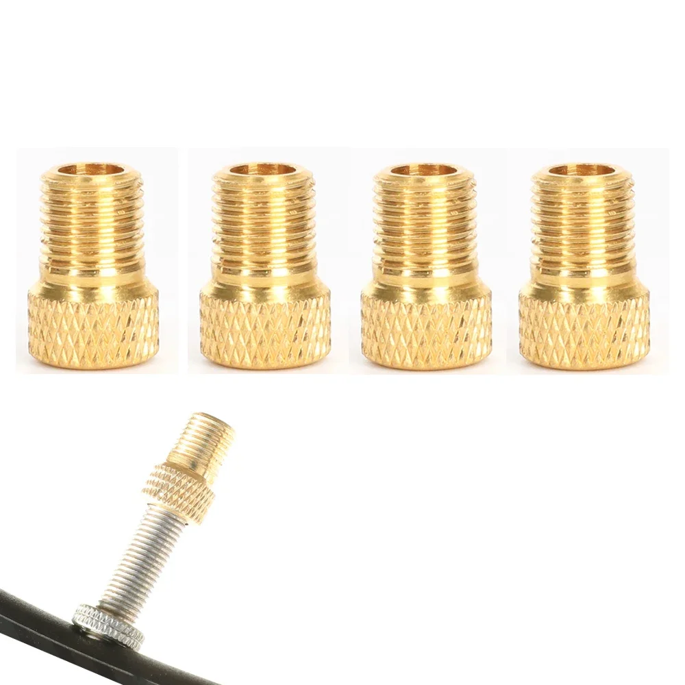 

4PCS F/V To A/V Valve Adapter Bike Value Converter Presta To Schrader Golden Bike Tire French Valve Adapter Bicycle Accessories
