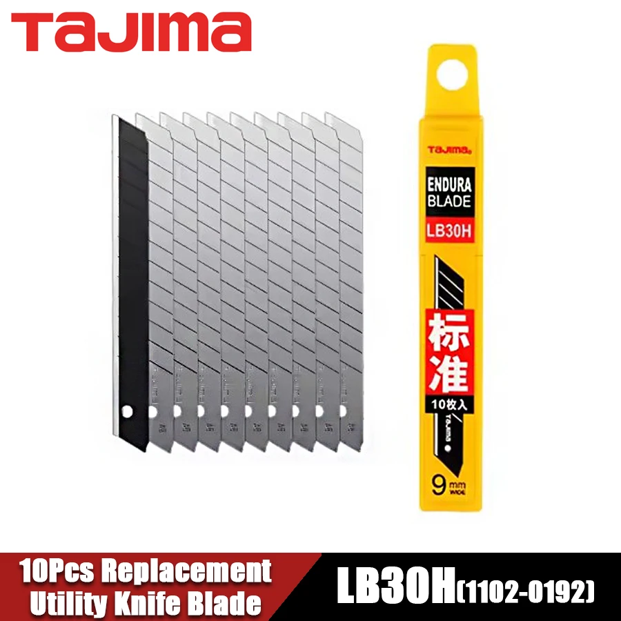 

TAJIMA 1102-0192 10 шт., ширина 9 мм, сменное лезвие универсального ножа, стандартные запасные лезвия, аксессуары для режущих инструментов LB30H