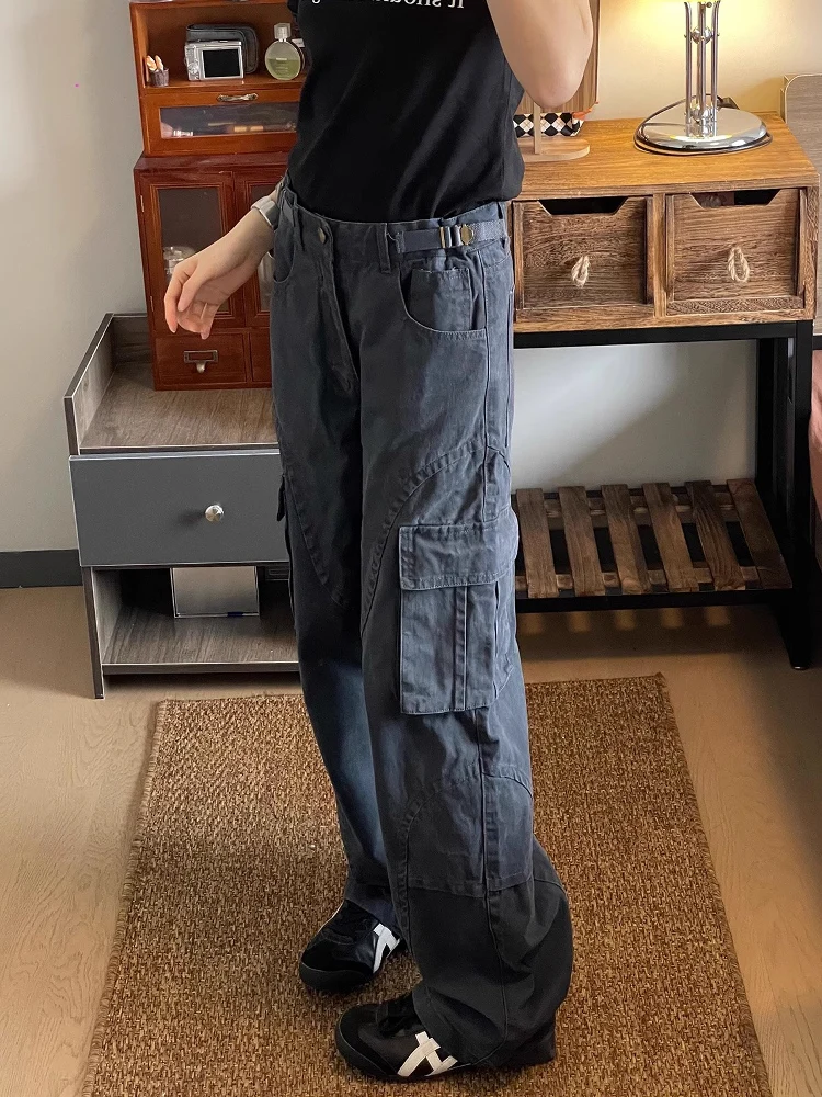 

American Sle Loose Fit Straight Leg Men's Casual Pants Multiple kets Wooutter Workwear Pants Deep ey Waed