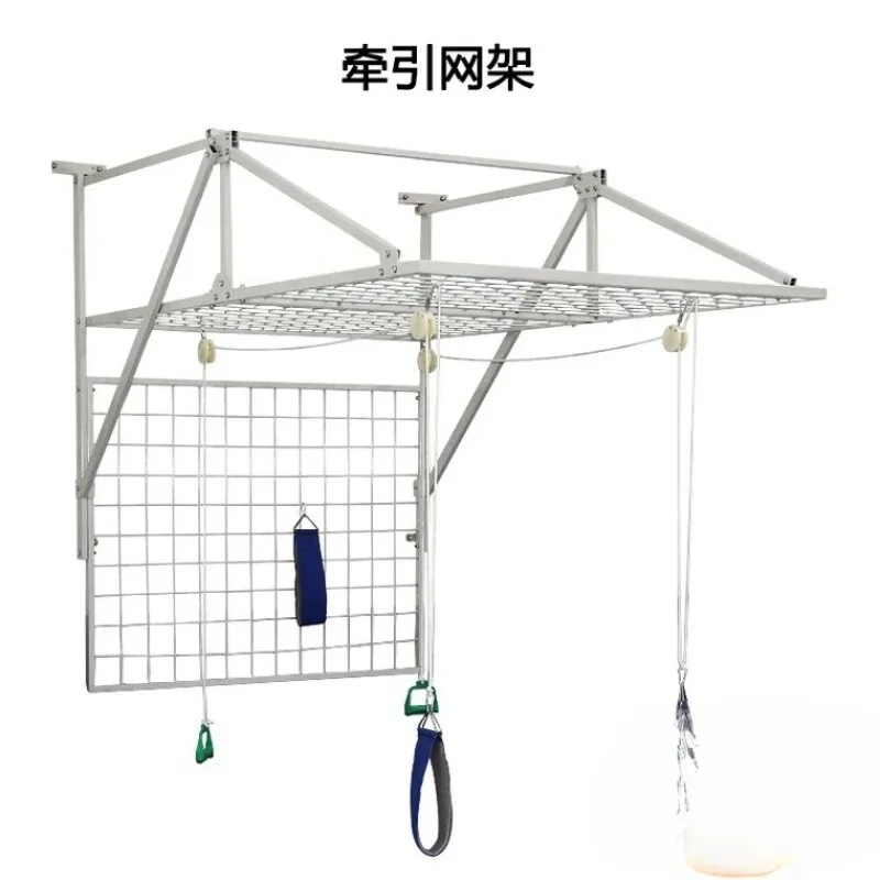 Traction training muscle strength equipment for upper and lower limb joint mobility operation with traction mesh frame and bed