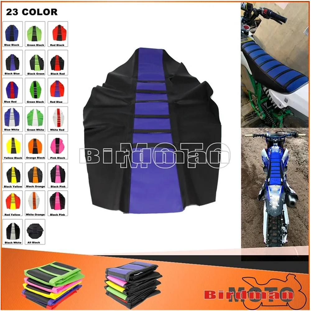 รถจักรยานยนต์สีดำสีฟ้าสีขาวสีแดง Ribbed ฝาครอบที่นั่ง Anti Slip Cushion Pad สำหรับ Yamaha WR250 WR450 WR400 R/F WRF YZ250 YZ450 TTR