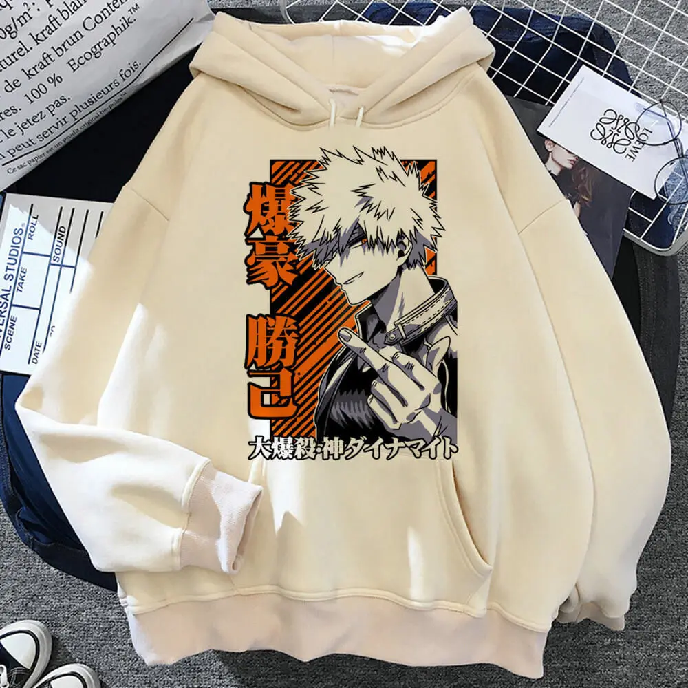 Bakugo Katsuki hoodie pattern comic clothes for teens Japanese youthful female tracksuits streetwear printed design designer