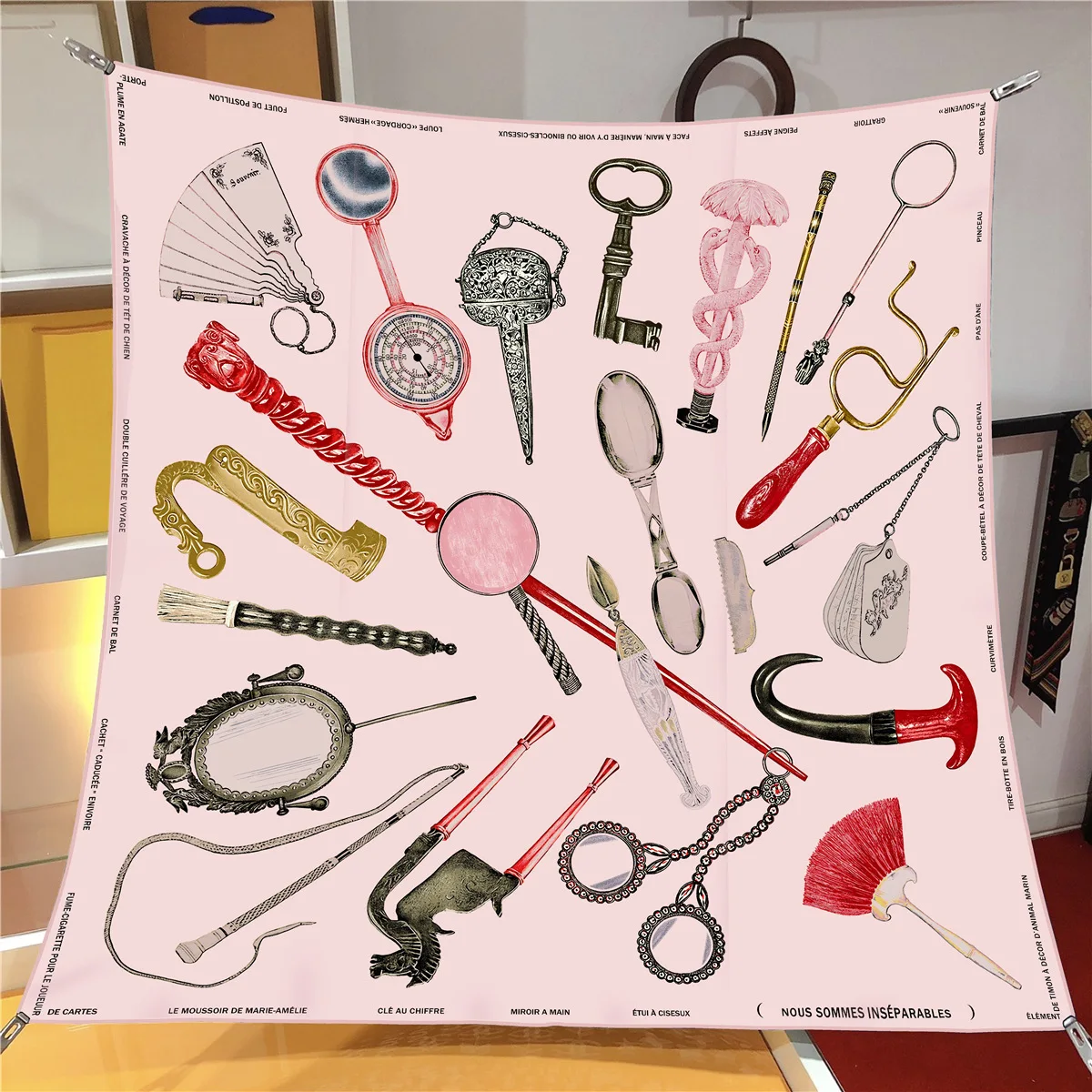 New The Key Shawl Square Scarf For Women Twill Print Headband Foulard Hijab Beach Stoles Neckerchief Female Head Wraps Bandana