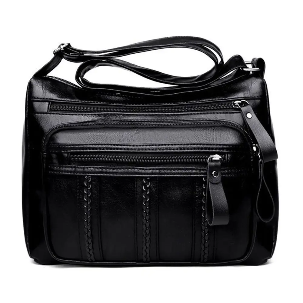 

Shoulder Pouch Black Large Capacity Mobile Phone Bag Female Handbag Women Shoulder Bag PU Leather Handbag Small Square Bag