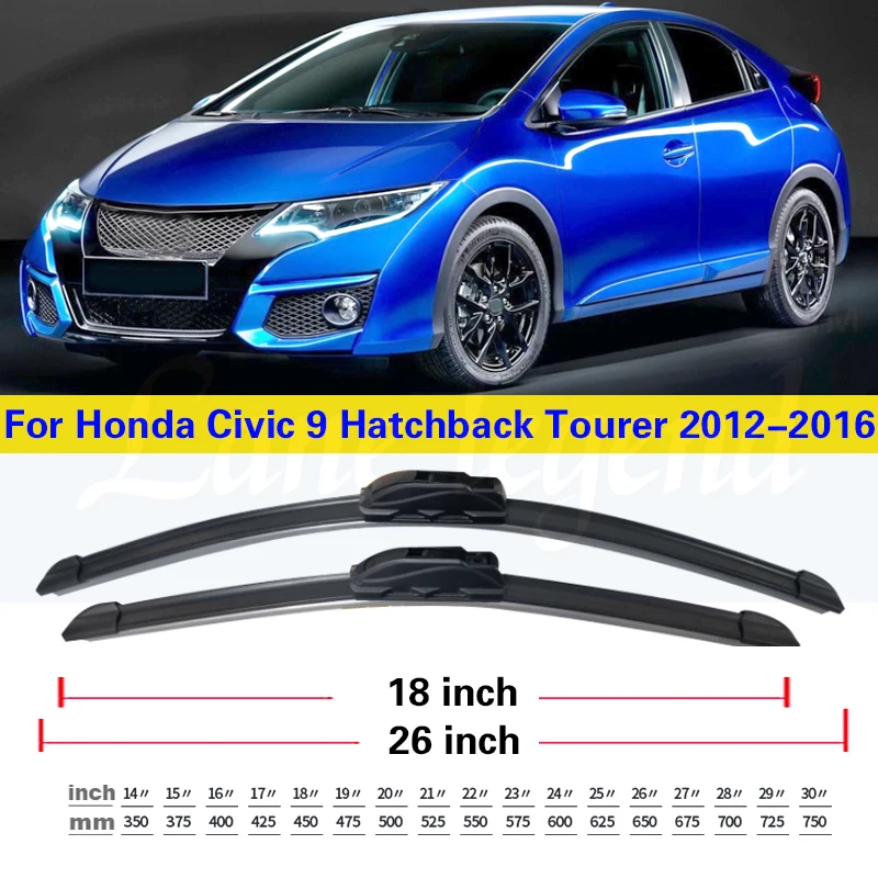 Wiper Hybrid Front Wiper Blades For Honda Civic 9 Hatchback Tourer 2012 - 2016 Windshield Windscreen Brushes 26\