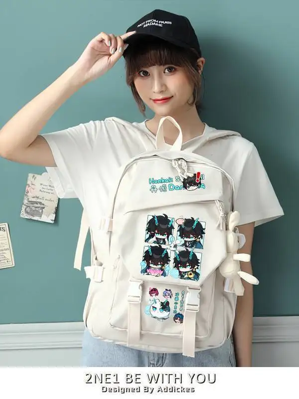 Star Dome Railway Merchandise Dan Heng Yin Yue Jun Fan Art Backpack Anime Double Shoulder Bag For Girls Primary And Middle Anime