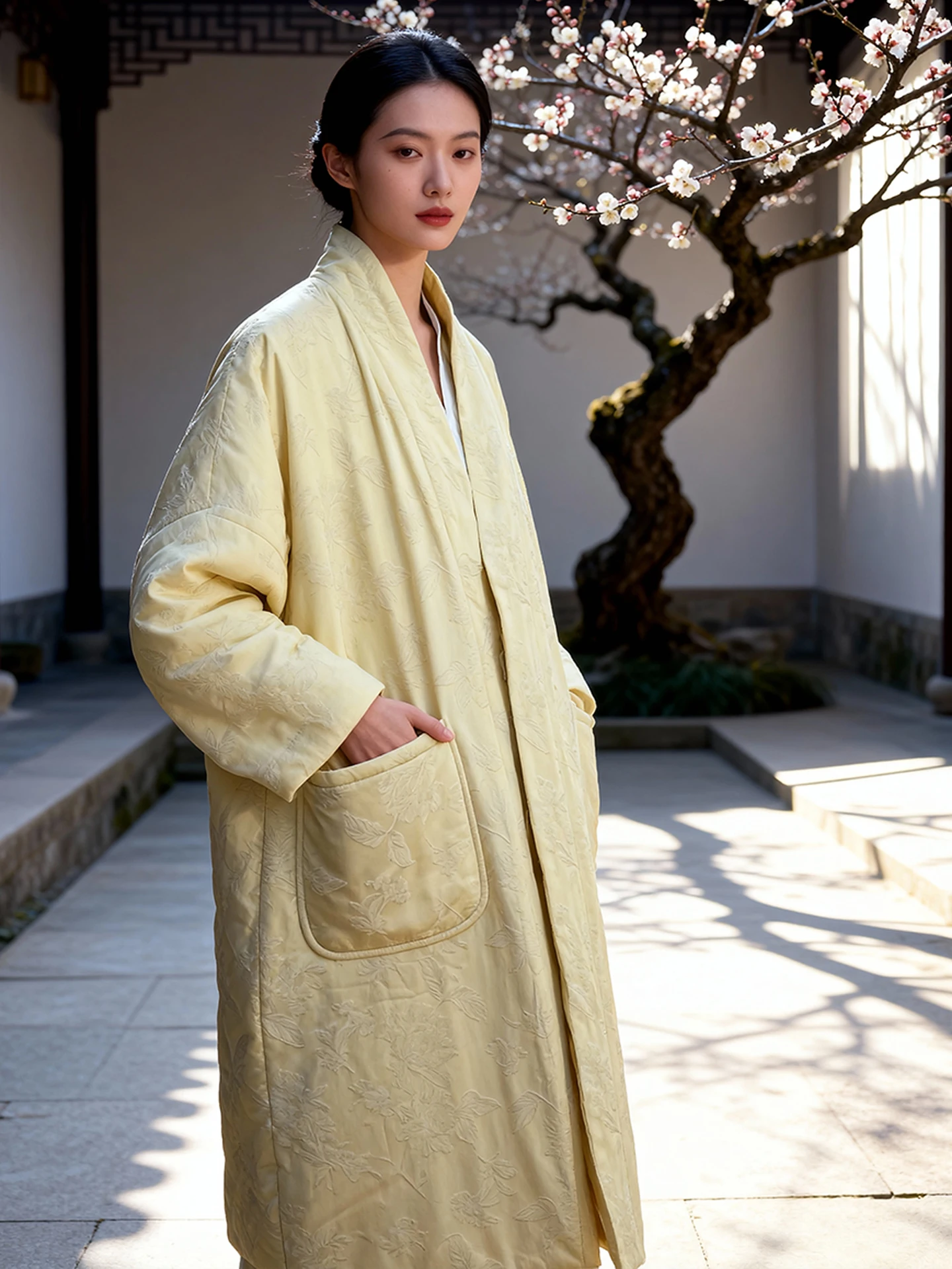 

Warm Cotton Jaet Printed Cotton Linen Loose Fitting Chinese Sle Winter Outerwear Women's Faion Commute Regular Sve