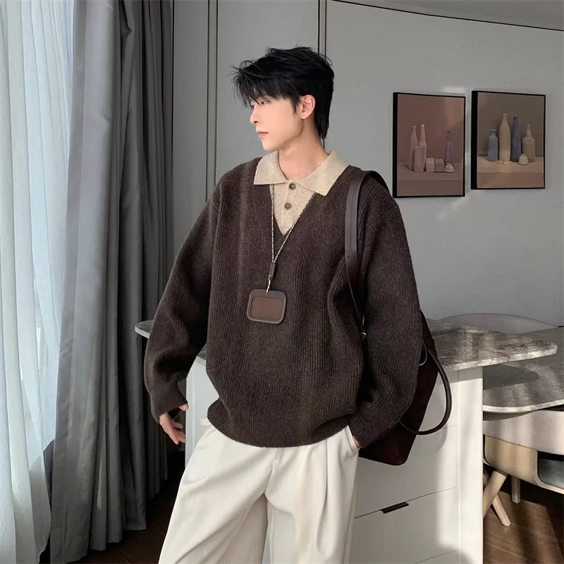Men's Y2K Vintage Knit Pullover Winter Sweater