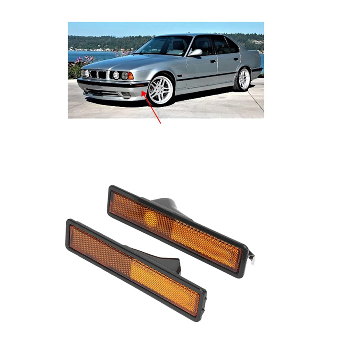 Auto-Seitenmarkierungsleuchten für BMW E30 E32 E34 318I 325I Auto links rechts Blinker Markierungsleuchte 63141377849   A